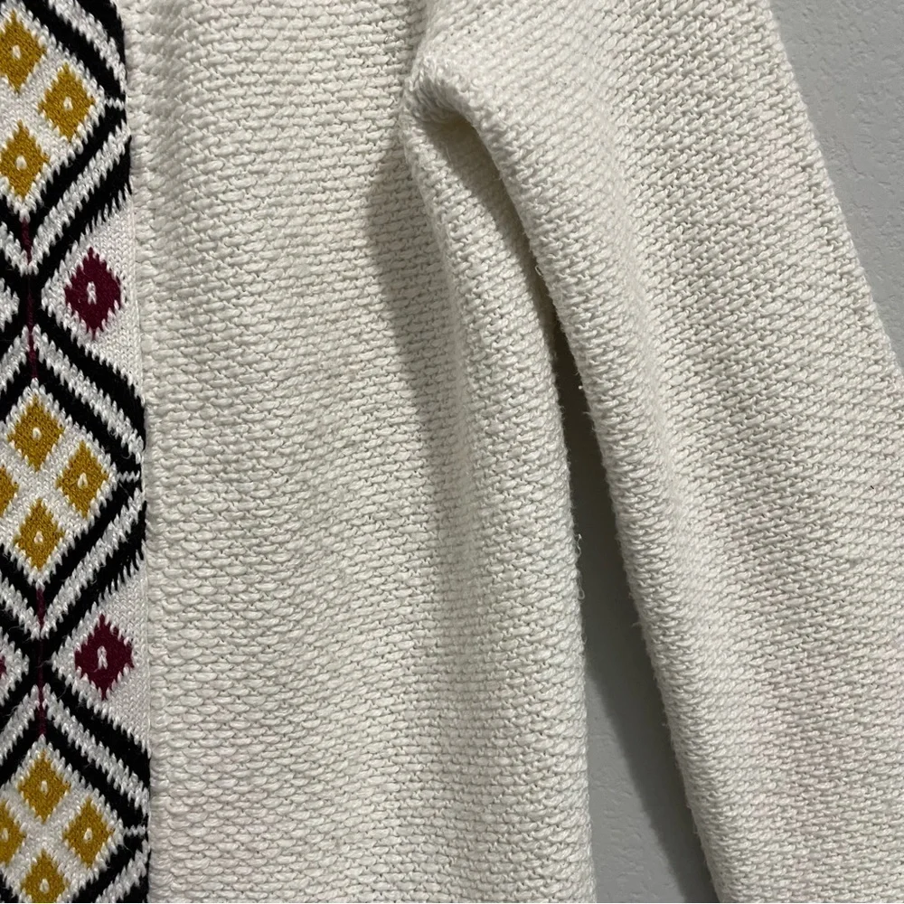 Old Navy Coatigan Cardigan Sweater Knit Aztec Boho White Red Womens Small S - Picture 7 of 11